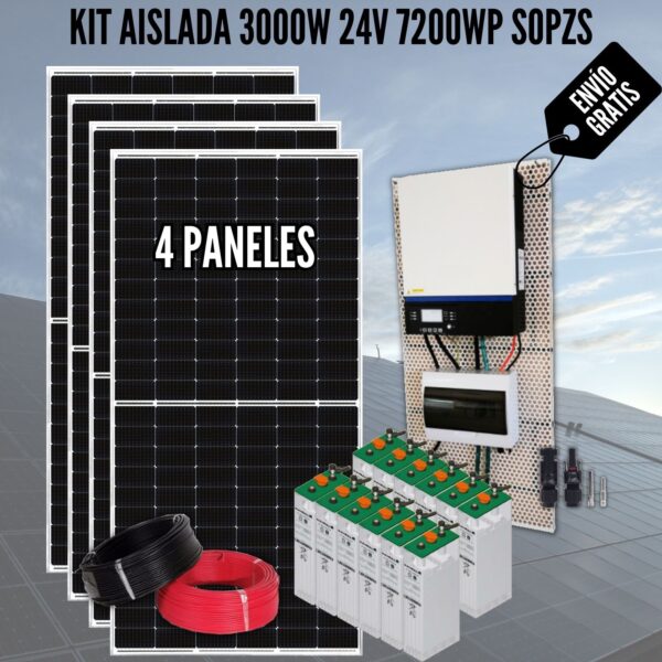 Kit Solar Aislada 3000W 24V 7200Wh SOPzS