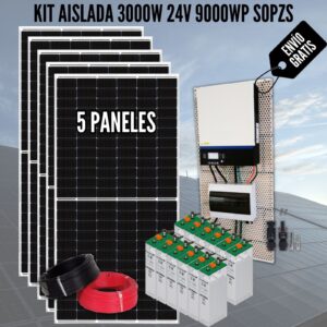 Kit Solar Aislada 3000W 24V 9.000 Wh SOPzS