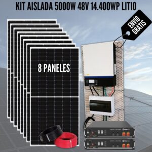 Kit Solar Aislada 5000W 48V 14.400 Wh Litio