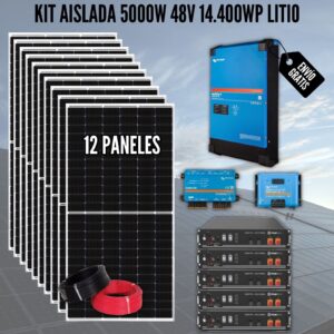 Kit Solar Aislada Victron 5000W 48V 14.400 Wh Litio