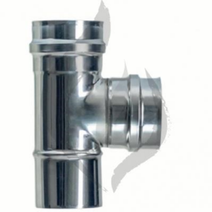 Te 90º Pellet Inoxidable AISI 316L con junta Ø 80